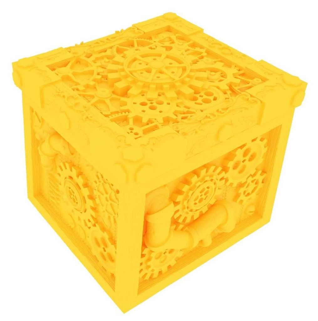 Fates End Würfelgefängnis Clockwork Box 3D-gedruckt gelb