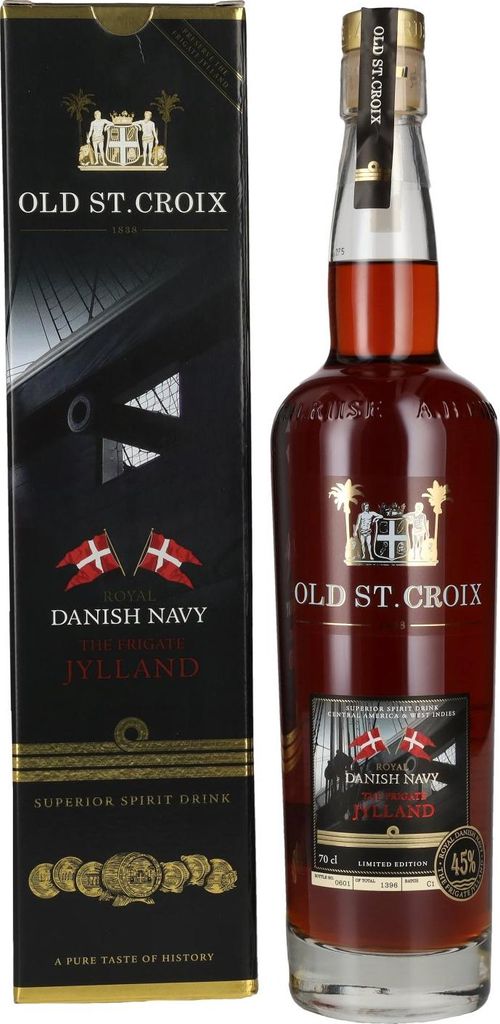 Old St. Croix A.H. Riise Royal DANISH NAVY The Frigate JYLLAND Superior Spirit Drink 45% Vol. 0,7l in Geschenkbox