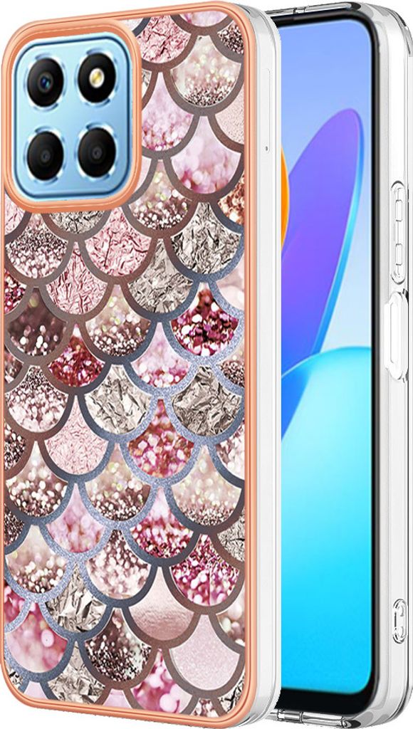 Hülle für Honor X8 5G Muster TPU Silikon Stoßdämpfer Bumper Schutzhülle Kaffee