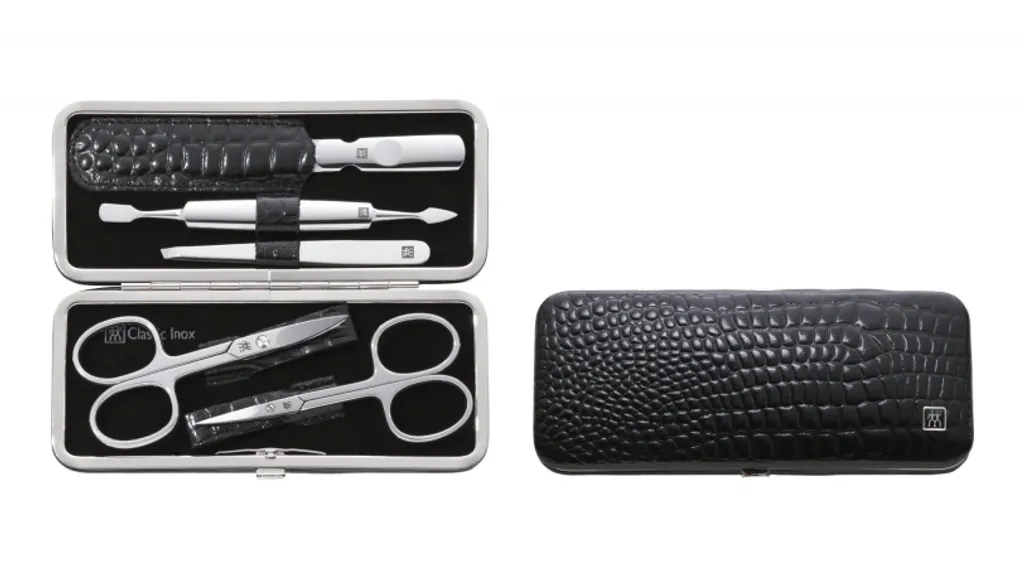 ZWILLING Set Manicure 5 Pezzi CLASSIC INOX Custodia Coccodrillo Nero