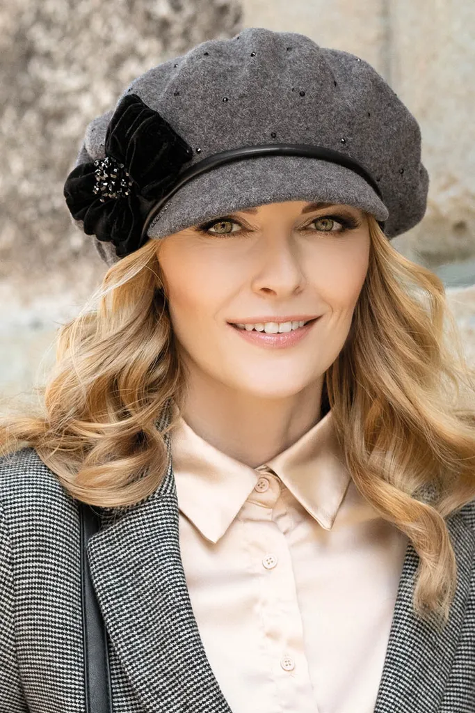 Vivisence donna cassetta premium elegante cappello invernale caldo e accogliente copricapo per l'inverno e l'autunno caldo cappello a maglia spessa, cappello classico per le donne, EU, grigio, taglia unica