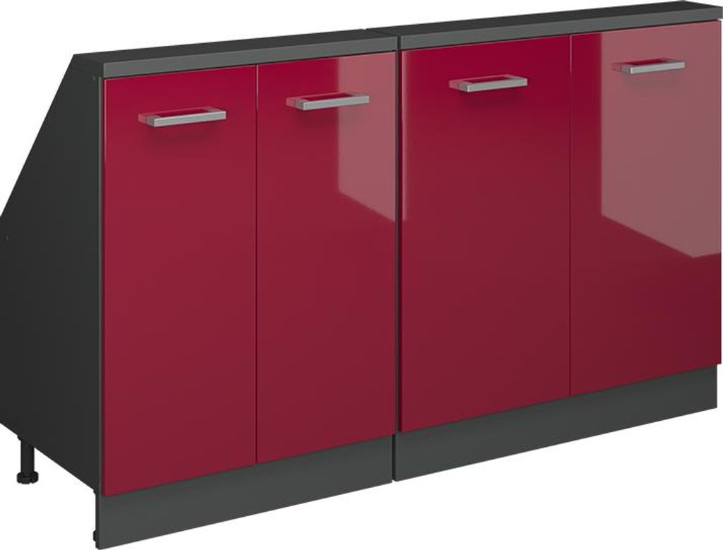 Dachschrägenschrank-Set Vicco Rion Rot Hochglanz 2er Set, Model 55993