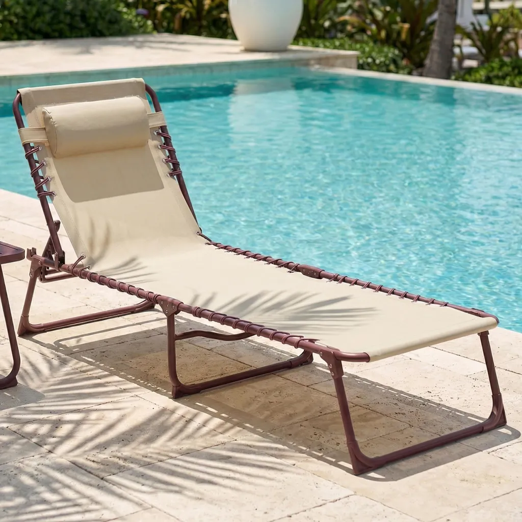 Transat Extérieur Inclinable Terracotta CASABEL pour Jardin et Balcon
