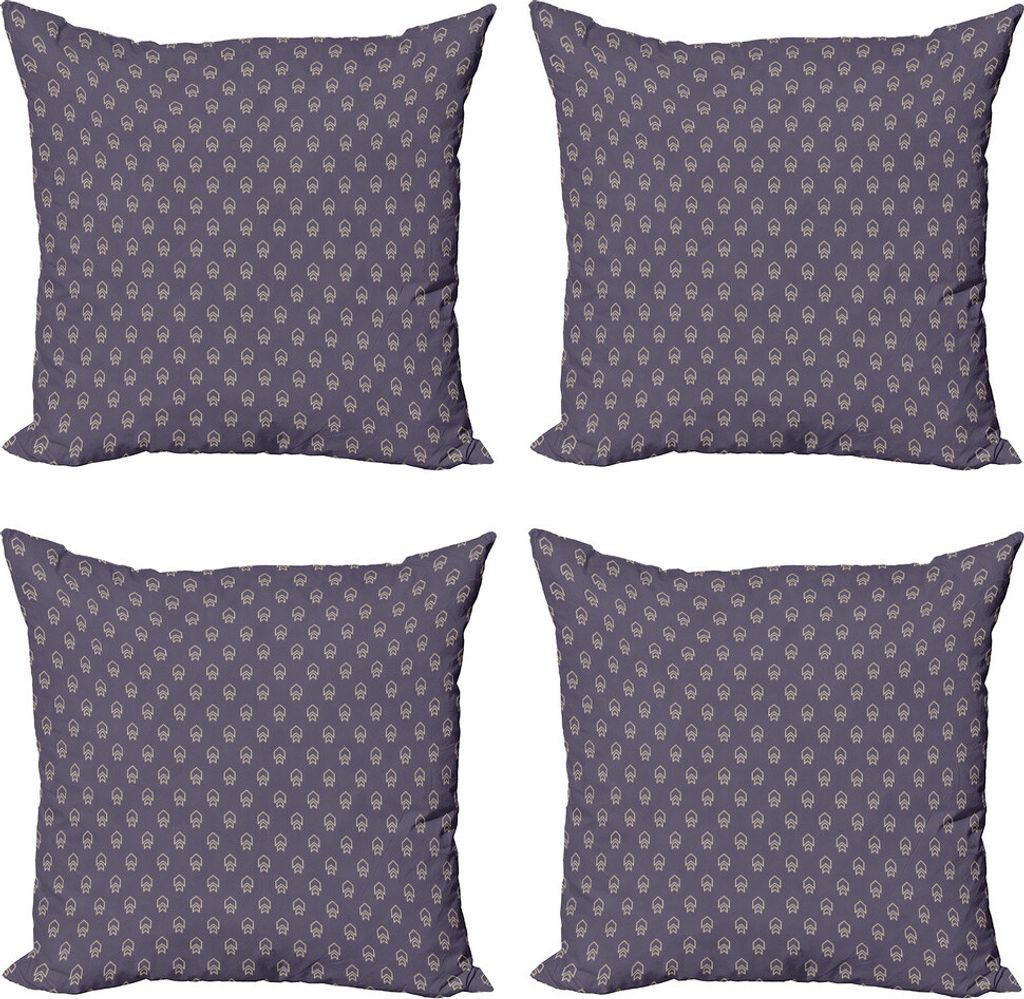 ABAKUHAUS Pfeil Kissenbezug Set (4 Stück), Basic und Zusammenfassung, Moderner Doppelseitiger Digitaldruck, 45 cm x 45 cm, Lila Grau Gelb