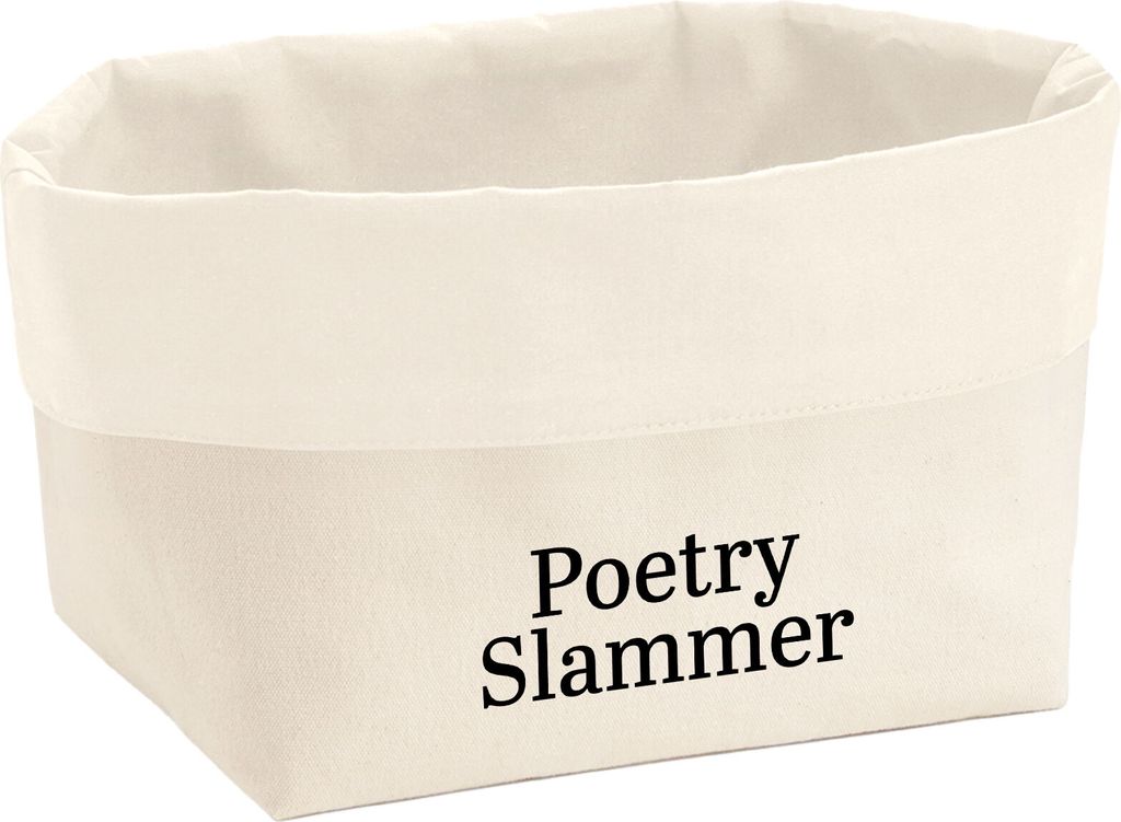 Huuraa Organizer Poetry Slammer Schriftzug 8 Liter Large Canvas Baumwolle Utensilo Geschenkidee