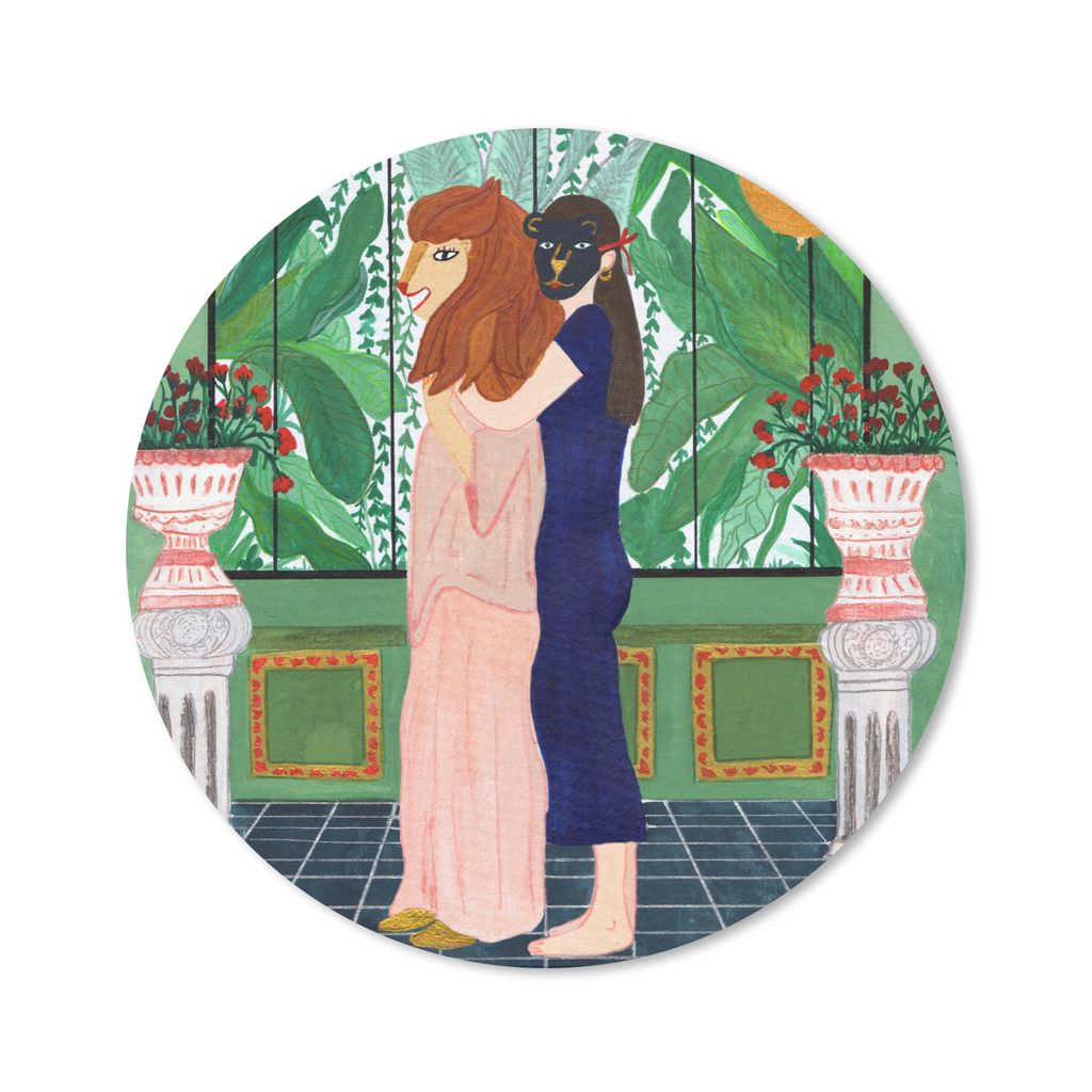 MuchoWow Mauspad Mousepad Abstrakt - Löwe - Vintage 30x30 cm - Mousepads - Maus Mat - Pad - Mausunterlage - Tischunterlage - Schreibtischmatten