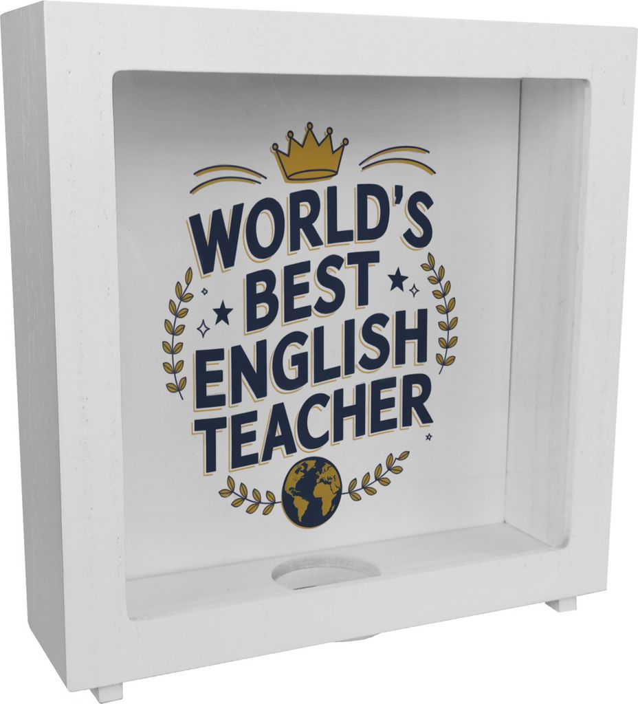 World ́s best english teacher Rahmen Spardose aus Holz für Englischlehrer mit