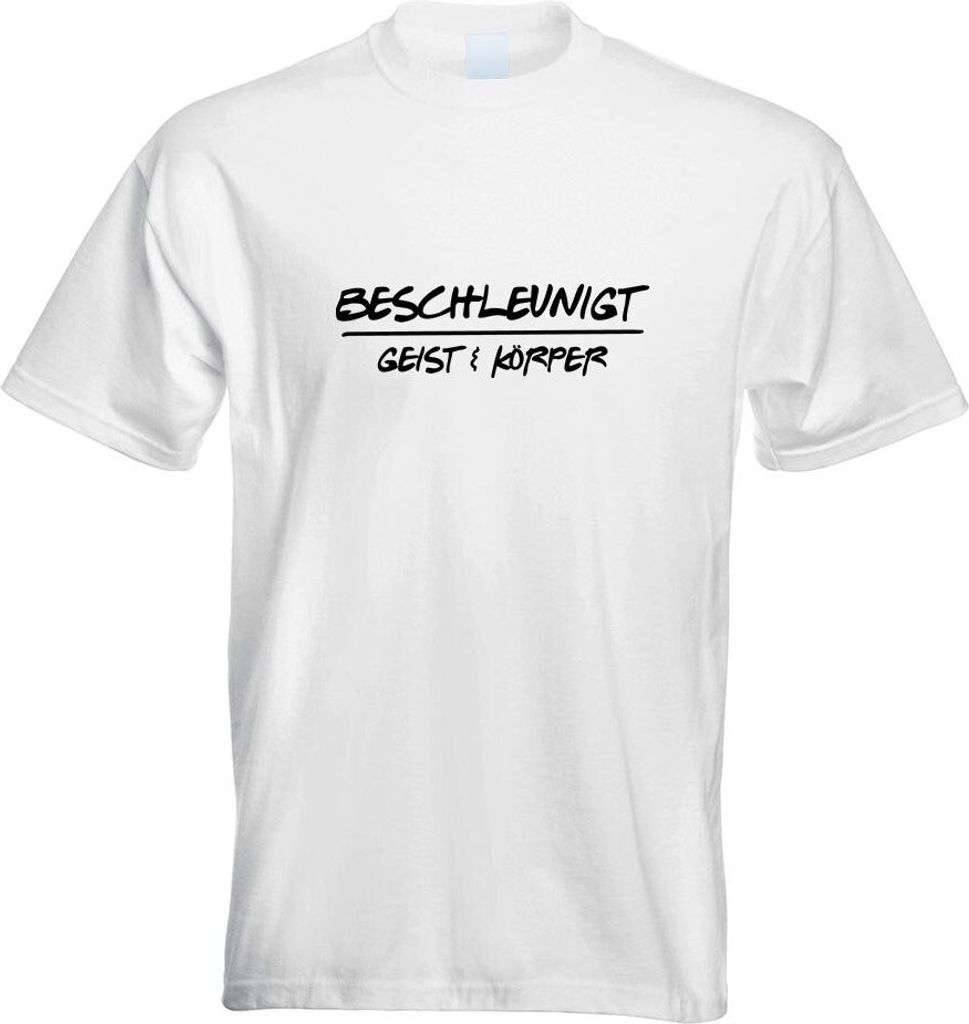 Kiwistar - T-Shirt - Weiss - Beschleunigt Geist und Körper Fun Motiv Bedruckt Funshirt Design Print - mit Motiv Bedruckt - Funshirt Design - Sport...