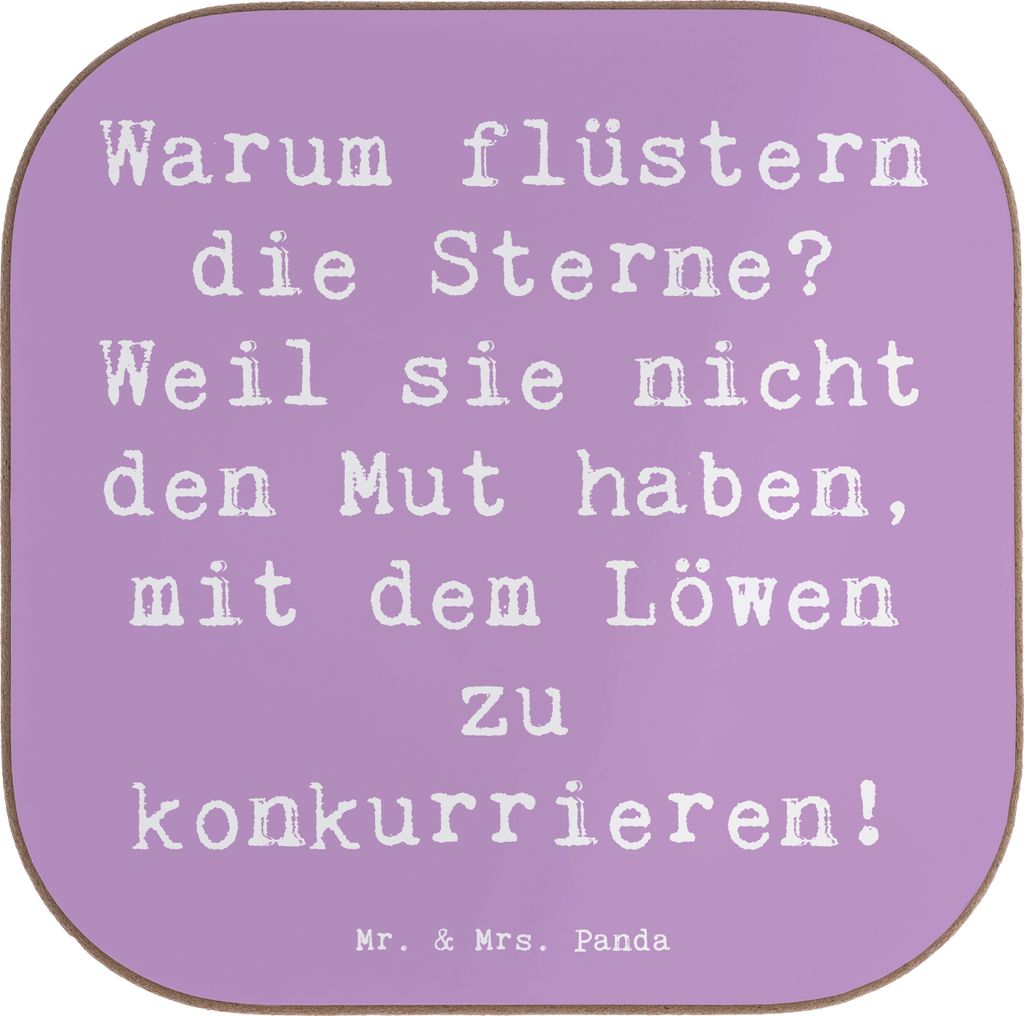 Mr. & Mrs. Panda Untersetzer für Gläser Spruch Sterne und Löwe - Lavendeltraum - Geschenk, Tierkreiszeichen, Horoskop, grill, Coaster, Geschenke...