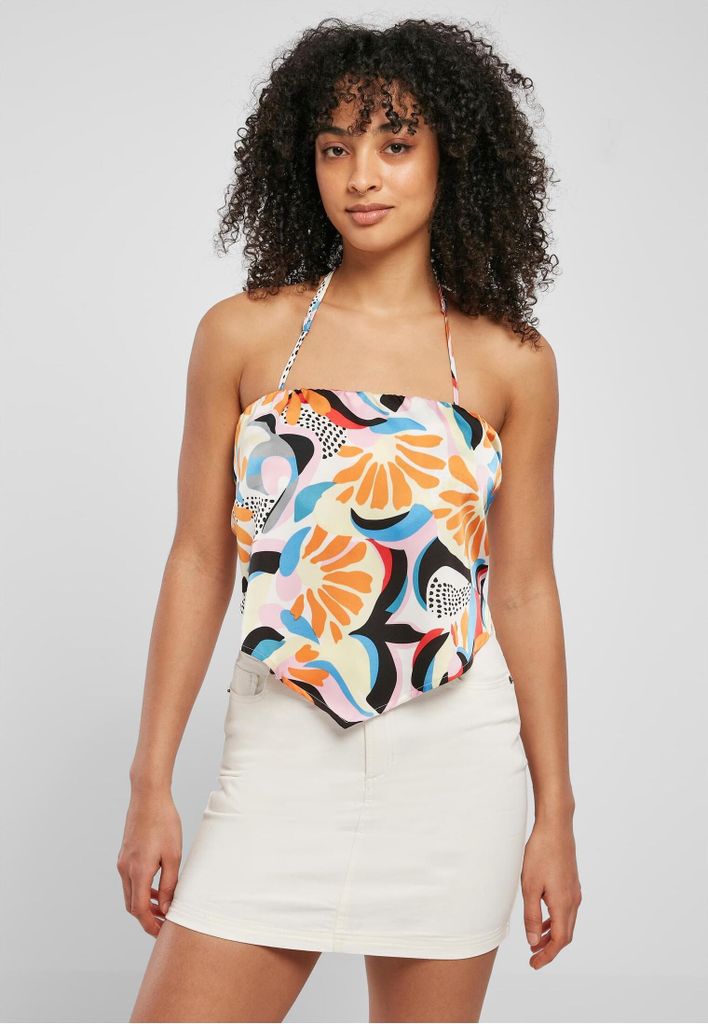 TB5045 - Ladies Cropped AOP Satin Triangle Top magicmangoabstract XS