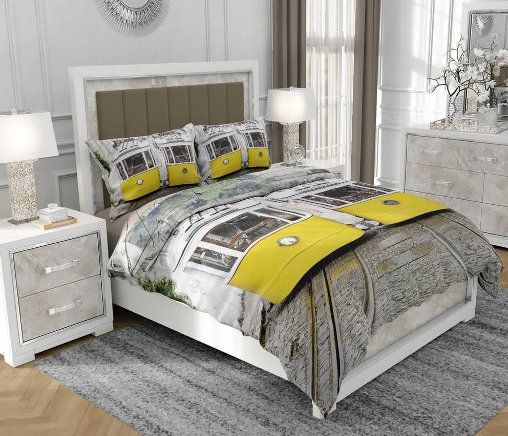 Set Letto SOVIO 160x200 cm 100% Cotone - Grigio Facile da Stirare