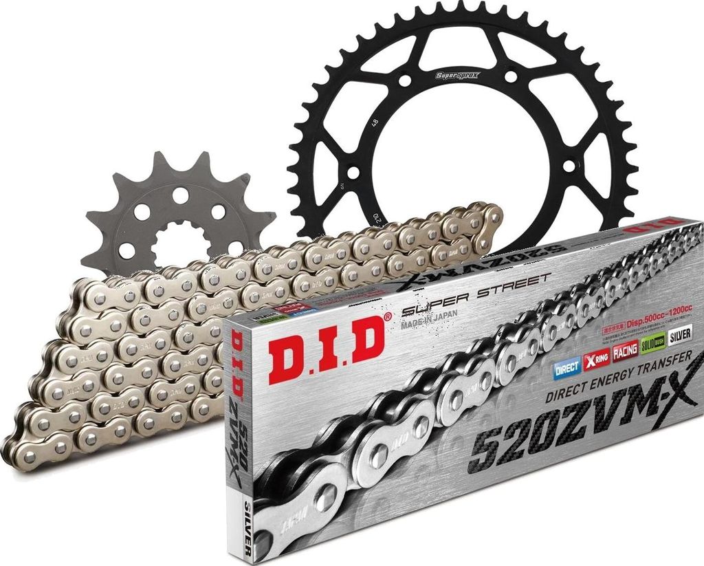DID Kit Stahl Kompatibel mit Honda XR250 R 96-04 13-48-106 DID520ZVM-X(S&S) Niet