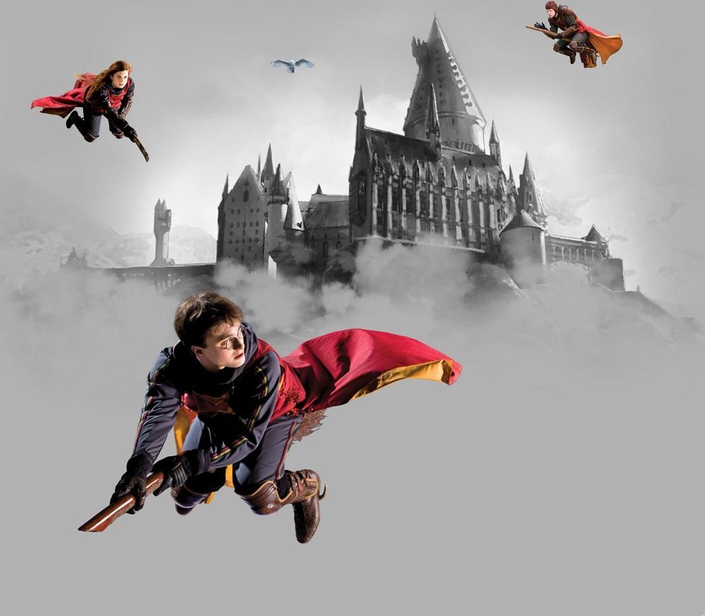 Sanders & Sanders Fototapete Harry Potter Hogwarts Grau und Rot - 601188 - 3 x 2,7 m