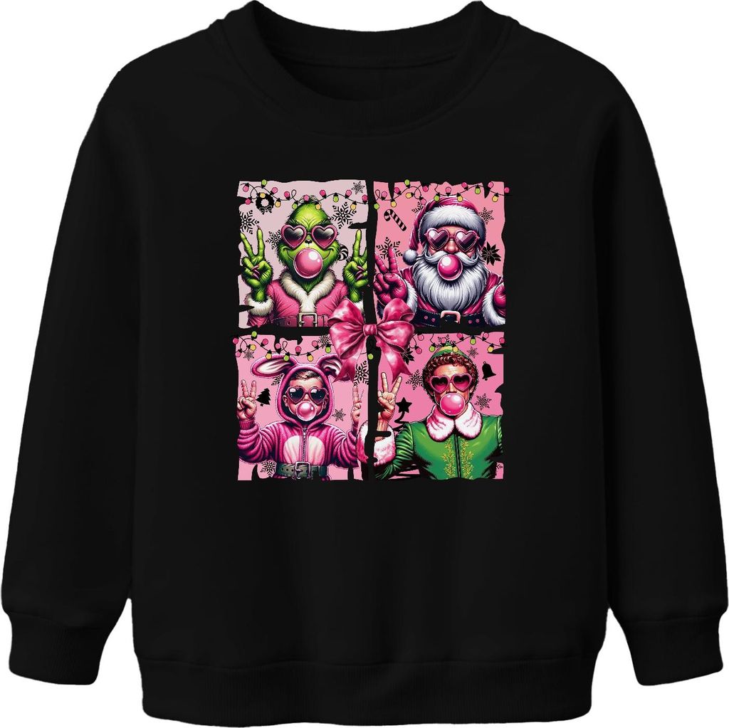 Holly Jolly Weihnachtsfilme Pink Weihnachtsfilm - Weihnachten Christmas Xmas Uni Kinder Weihnachtspullover, Schwarz, 116