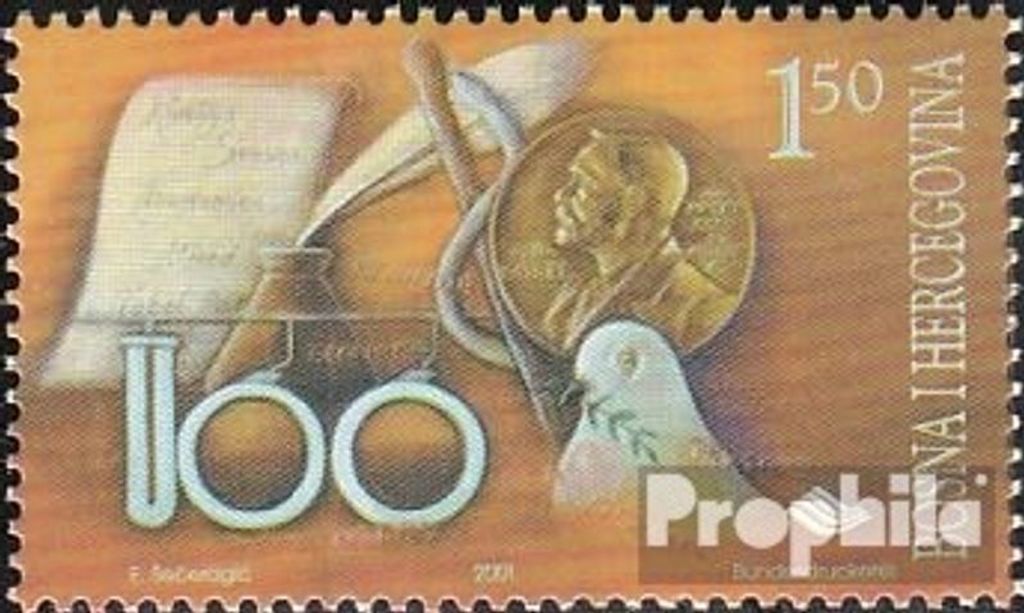 Briefmarken Bosnien-Herzegowina 2001 Mi 243 (kompl.Ausg.) postfrisch Nobelpreise