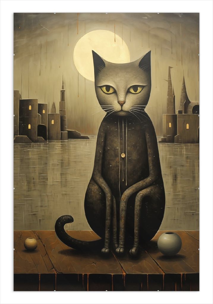 Wallario Wandbild Nachtwächter der Stille, Größe: 61 x 91,5 cm, Poster mit rahmenlosen Bildhalter