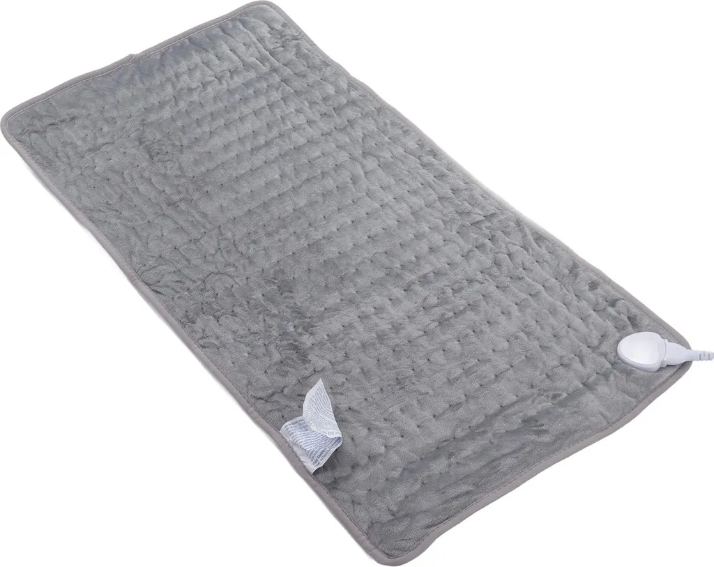Coussin chauffant électrique 60x40 cm Gris Argenté, 6 niveaux, 220V