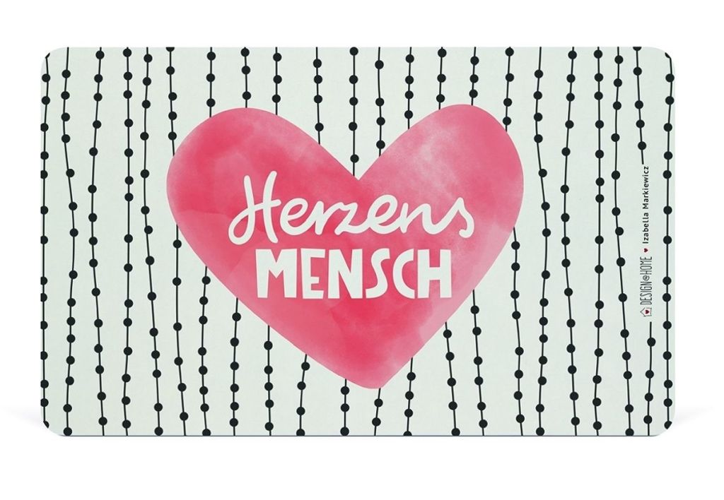 "Herzensmensch" Frühstücksbrettchen Brettchen Küche Frühstück 23x14 cm
