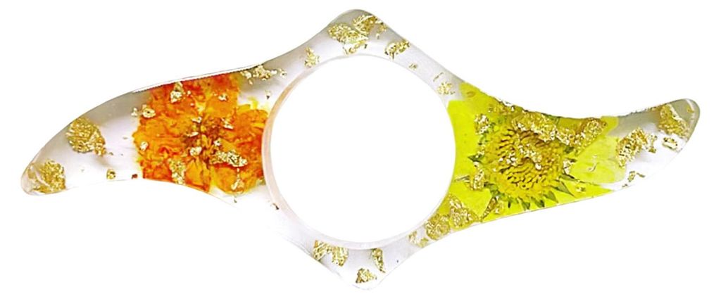Lesezeichen aus getrockneten Blüten und Kunstharz, Daumenring-Seitenhalter, handgefertigt, durchsichtige Blume, Leseaccessoires für Leseratten un...