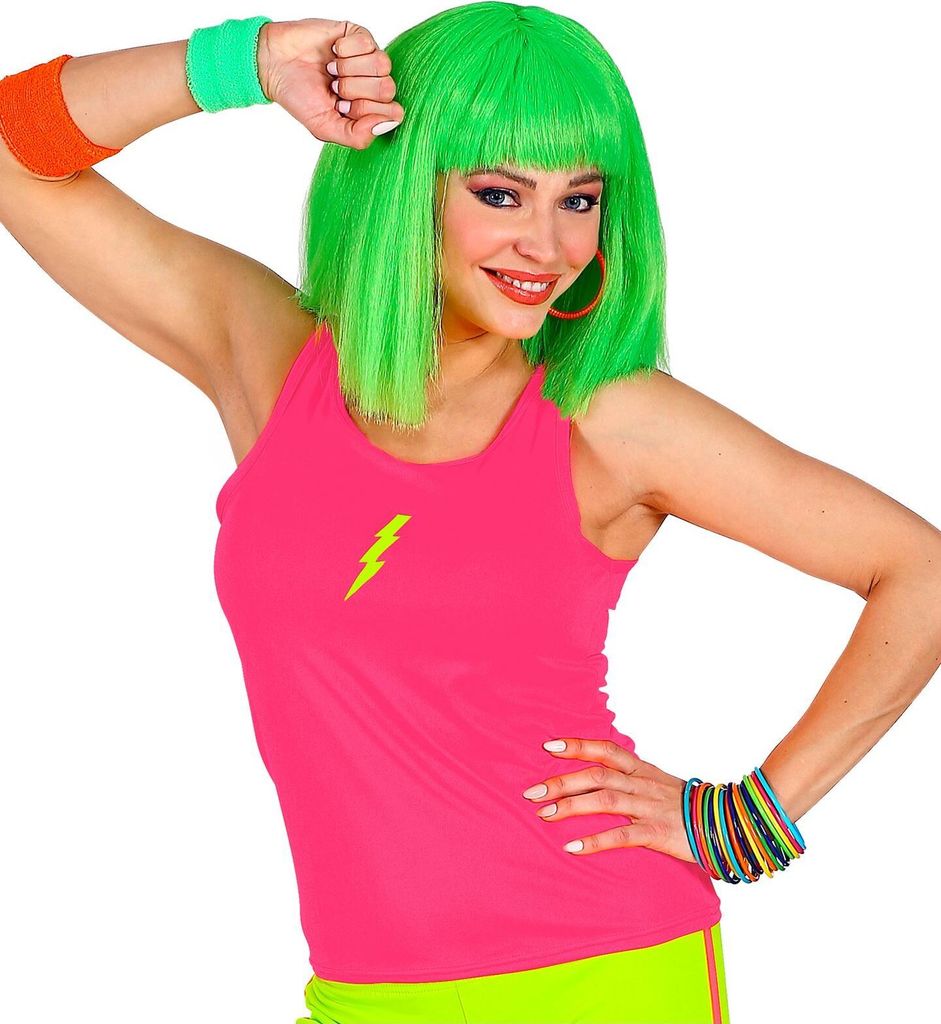 80er Jahre tank top -  Tanktop -  Standardgröße neon pink Produktbild 