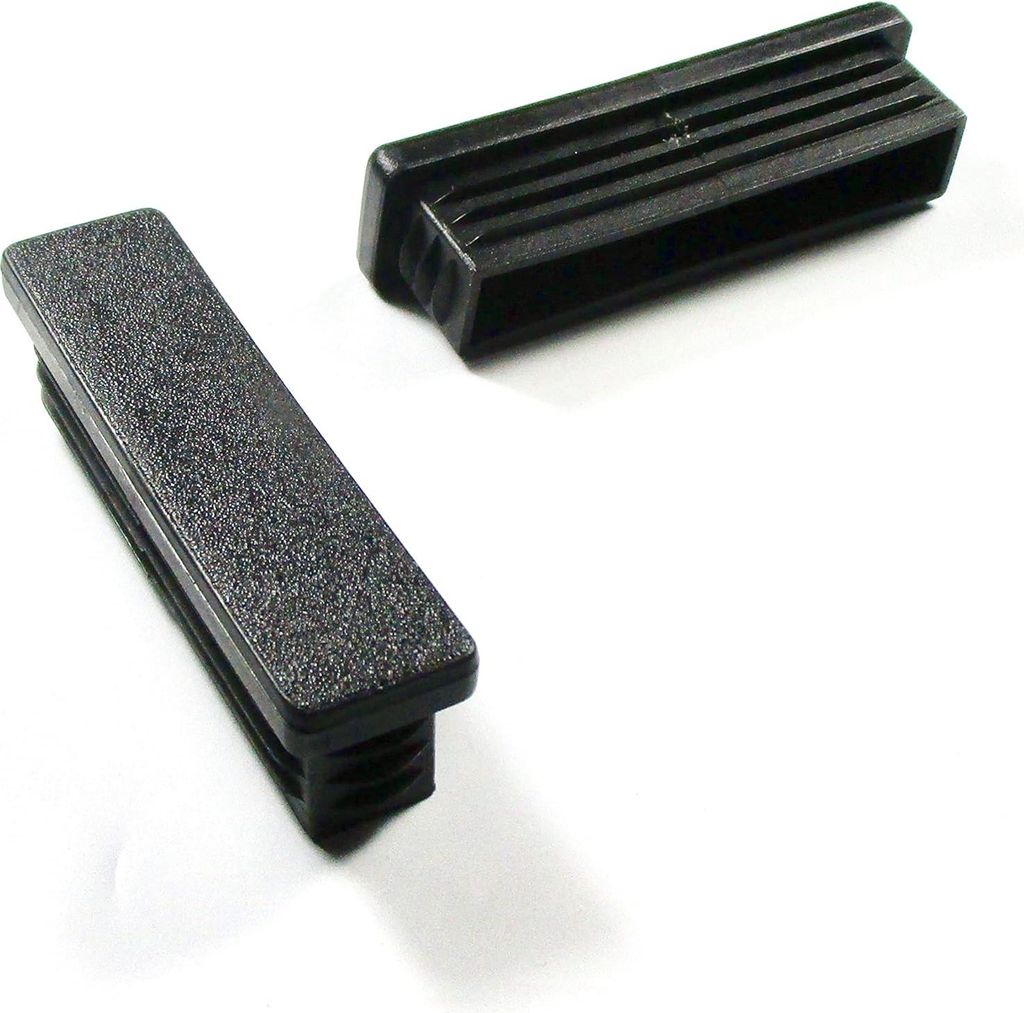 Ajile, 4 Stück, Rechteckiger Lamellenstopfen 80x20 mm (Wandstärke 1,0,4,0 mm), Schwarz, EPH137x4