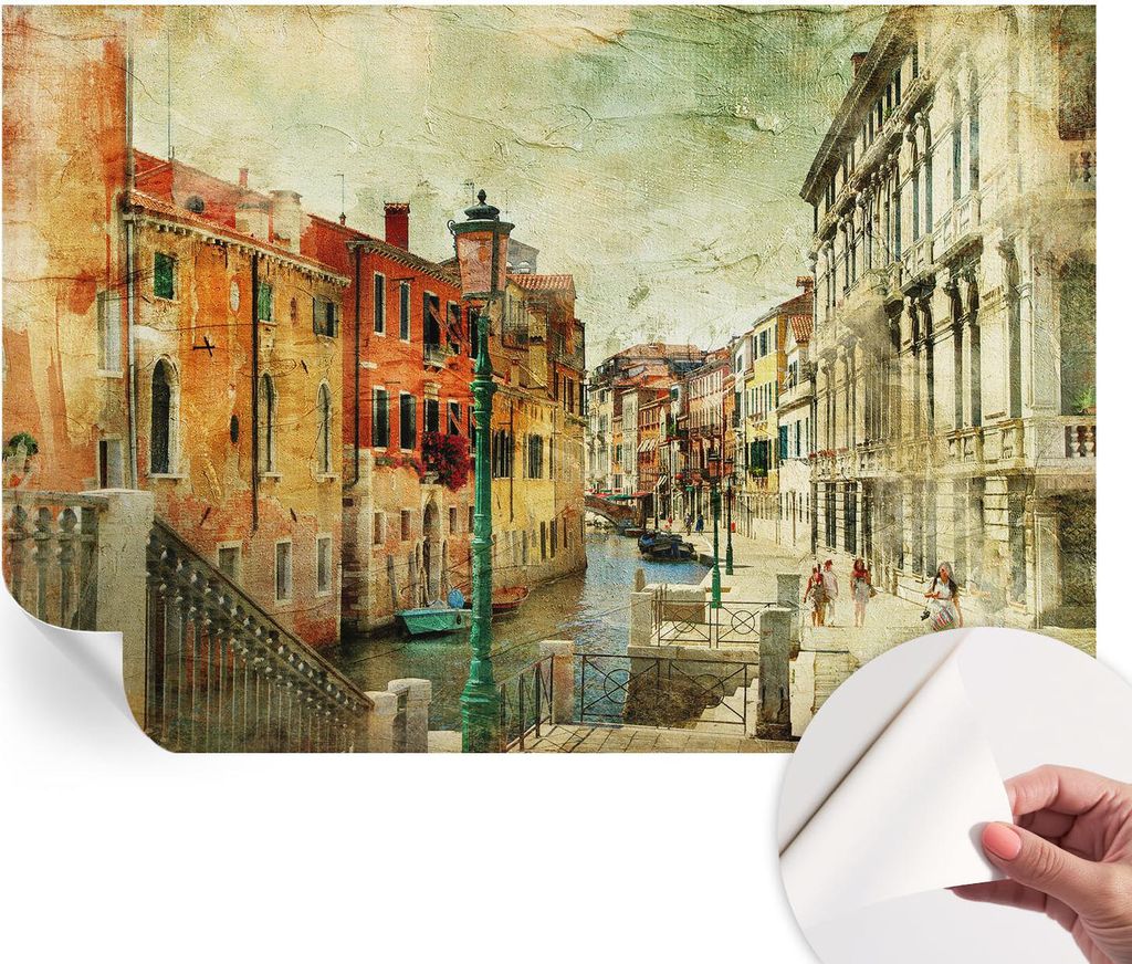 Selbstklebende Wandtapete - Dekorative Tapete für Wohnzimmer - Klebefolie für Wandbilder - Tapetenfolie für Wanddekoration - 152x104 cm - Stadte...