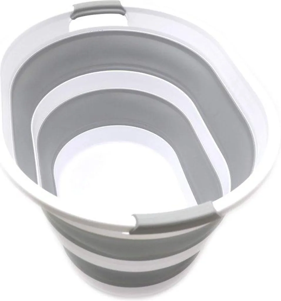 Bac de lavage pliable en plastique gris 34L - Bassine gain de place
