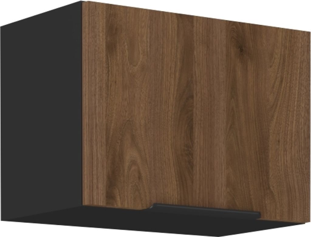 Kondela Oberer Küchenschrank Menzo 50 GU-36 1F - Schwarz / Walnuss