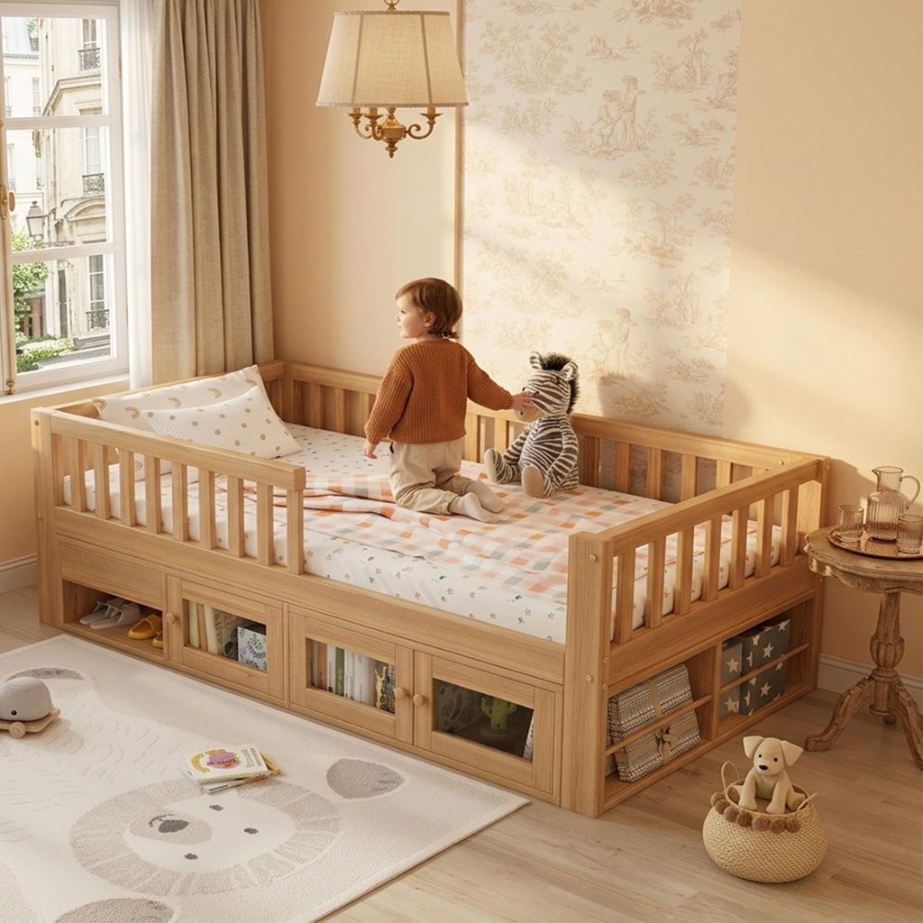 Letto per bambini Merax in legno massello 90x200 cm con Immagine del prodotto 
