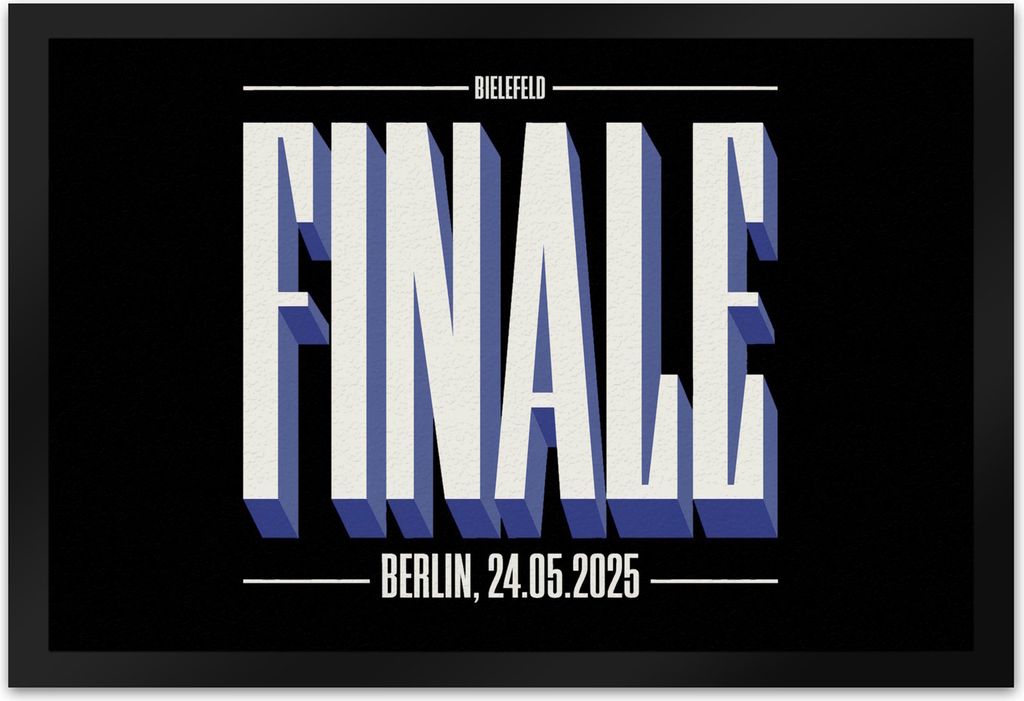 FINALE 2025 Bielefeld Fußmatte XL in 40x60 cm für das Pokalfinale in Berlin