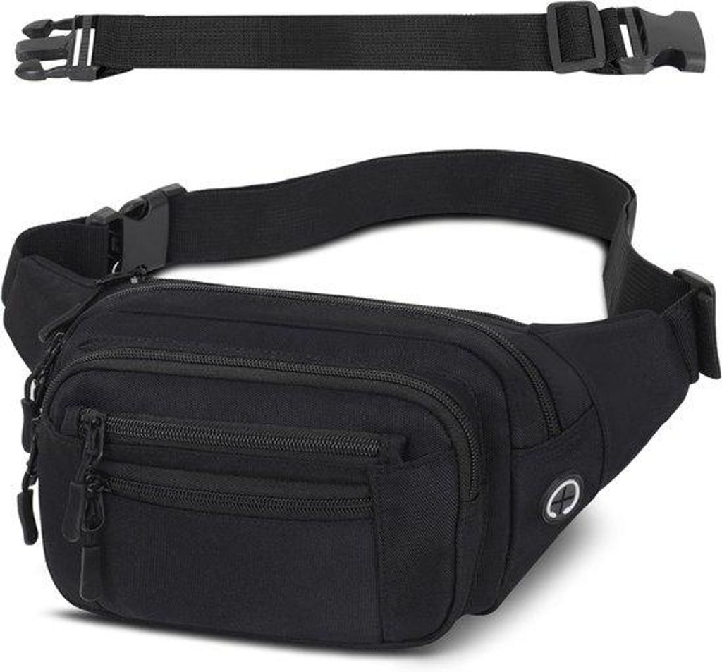 Wasserdichte Bauchtasche mit verstellbarem Gurt und 6 Reißverschlusstaschen für Outdoor