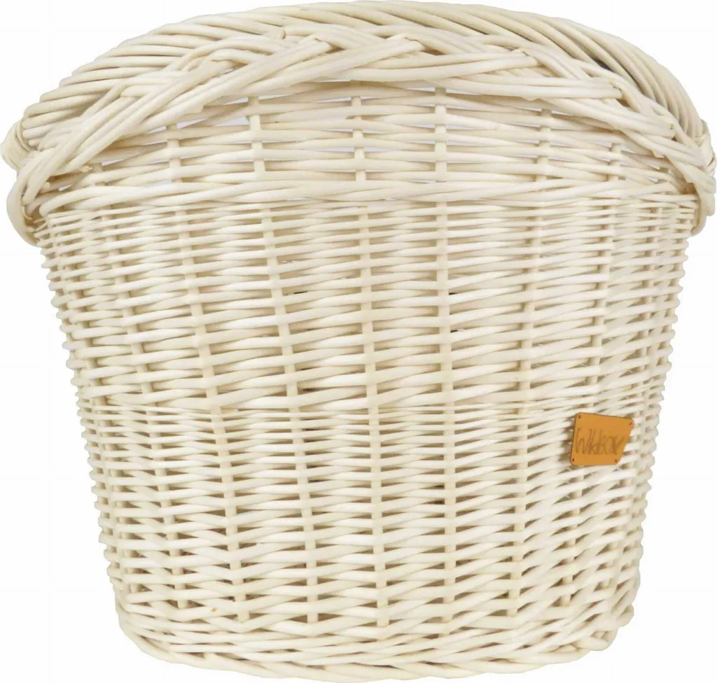 Grand panier de vélo pour courses en osier écru 41x33x29cm robuste