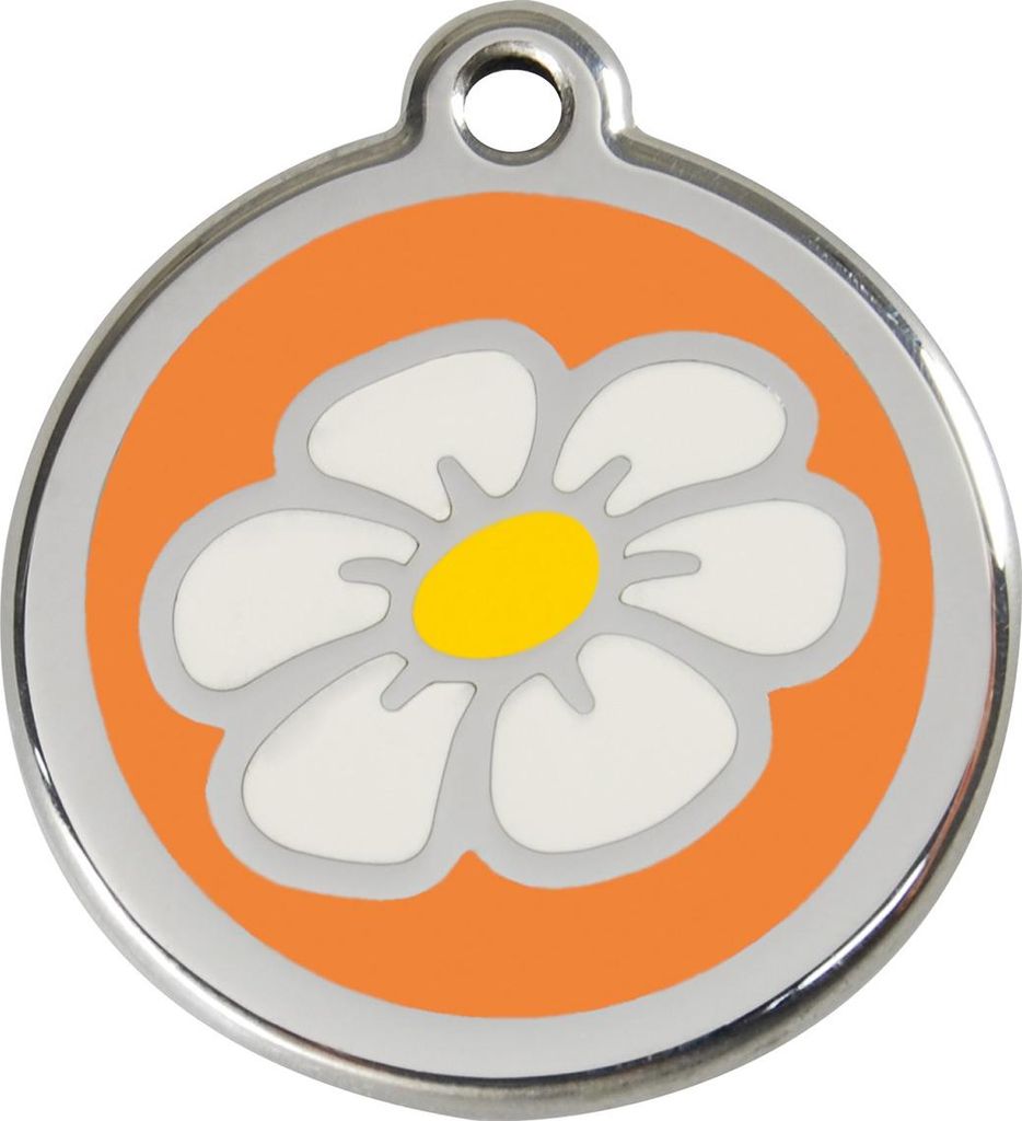 RedDingo Hundemarke mit individueller Gravur Daisy orange, Größe: M