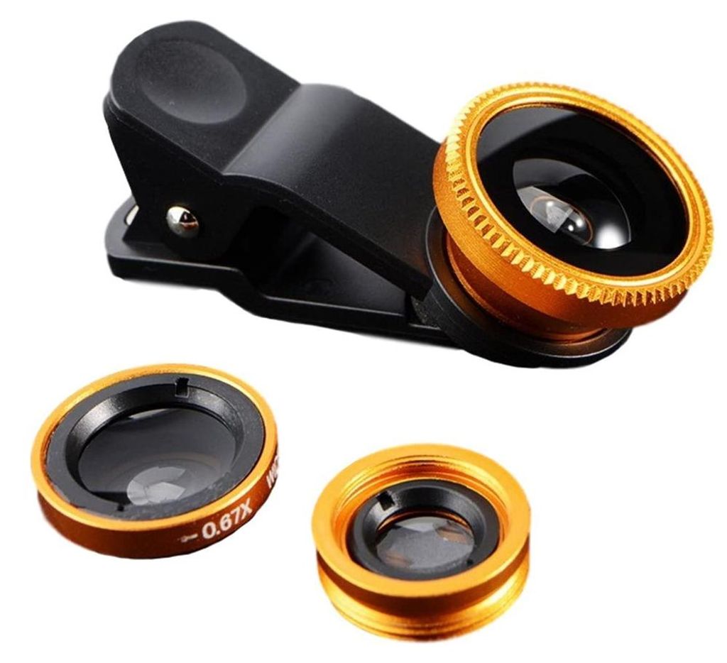 Handy-Kameraobjektiv, 3-in-1-Handyobjektiv mit 180°-Fisheye-Objektiv, 10-facher Makro-Objektiv, 0,65-facher Weitwinkel-Objektiv, HD-Kameraobjektiv...