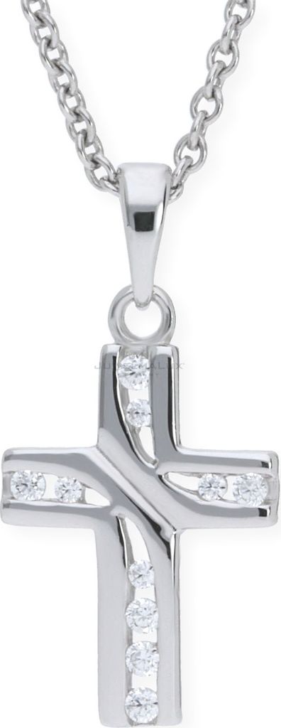 Kreuz Anhänger Silber 925 Zirkonia JL10-02-0537 JuwelmaLux