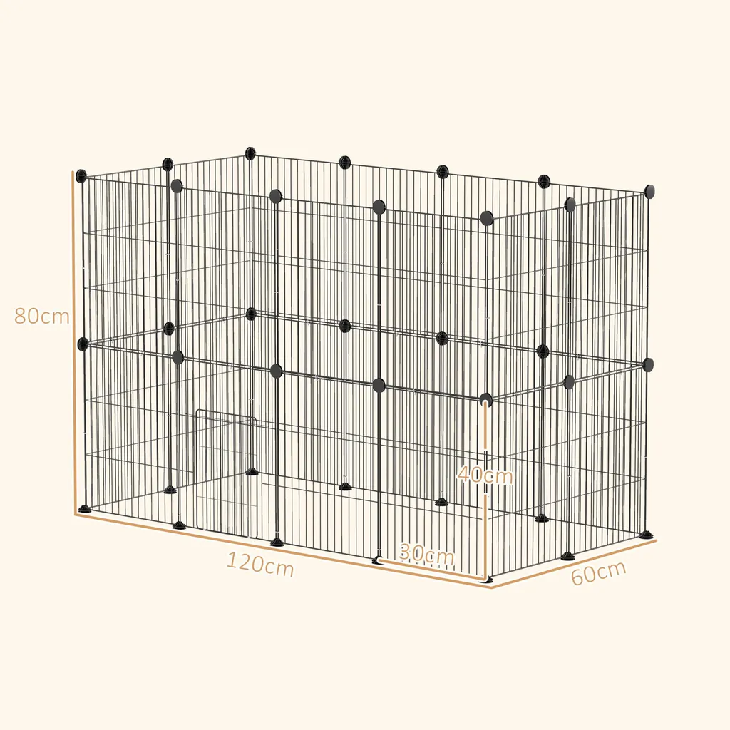 Cage petits animaux à entretien facile - Structure modulable noire - 4