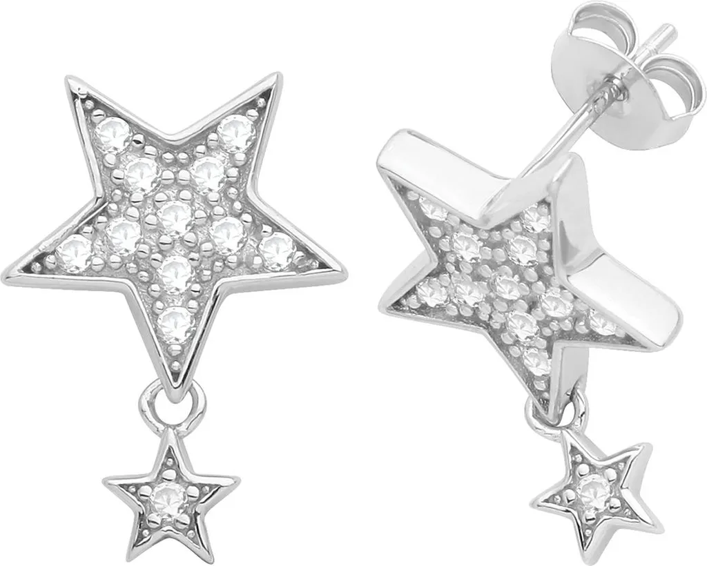 Boucles d'Oreilles Rhodiées Argent 925 Anti-Ternissement Zirconium