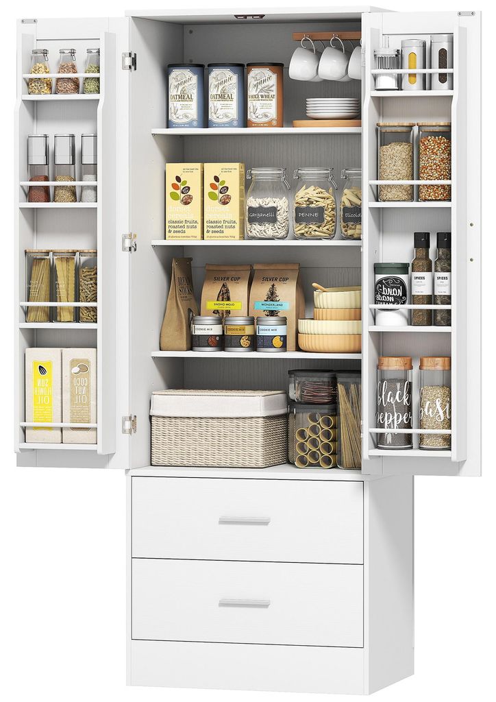 HOMCOM Küchenschrank Buffetschrank mit 2 Türen, 8 Produktbild 