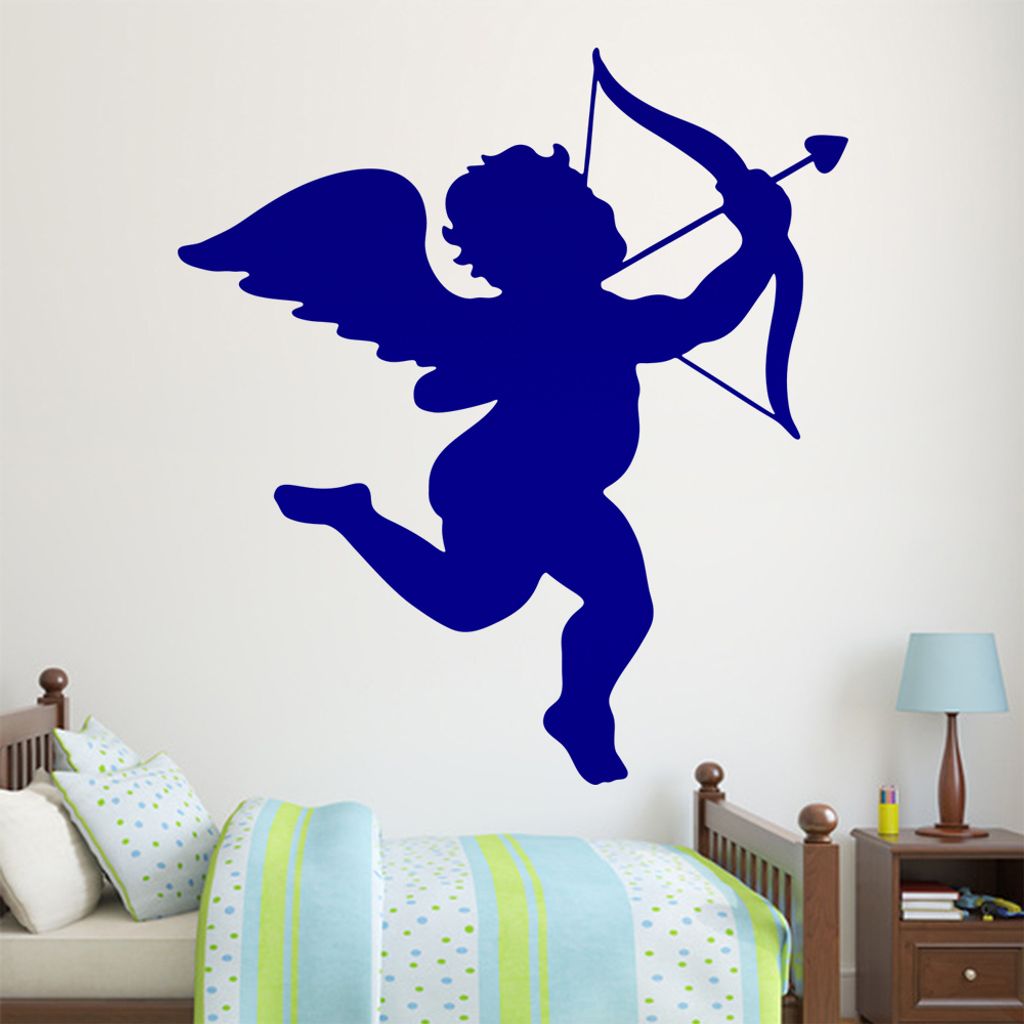 KIWISTAR Liebesengel - Baby Liebe Bogen Pfeil Wandtattoo in 6 Größen - Wandaufkleber Wall Sticker - Dekoration, Küche, Wohnzimmer, Schlafzimmer,...