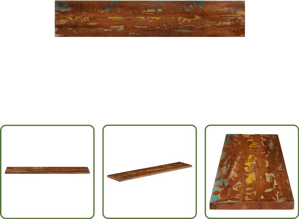 The Living Store Tischplatte 140x40x2,5 cm Rechteckig Altholz Massiv