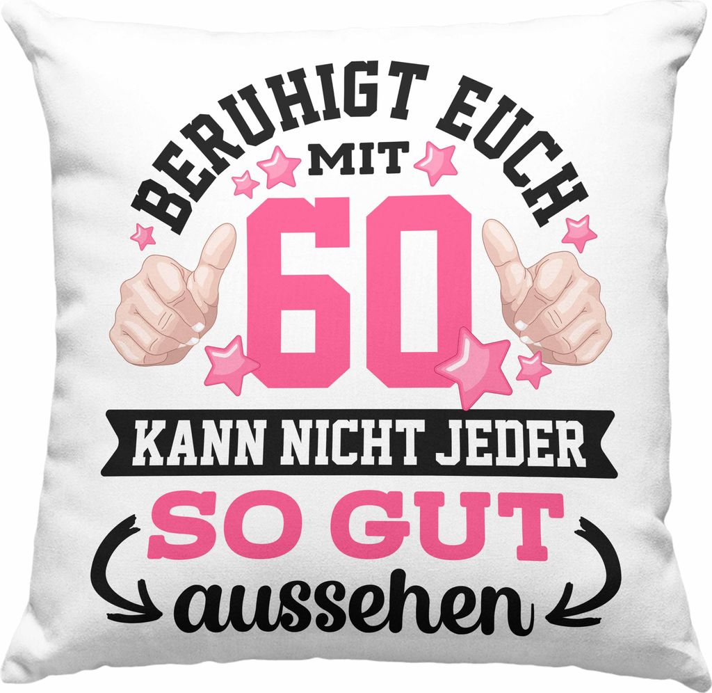 Trendation - 60. Geburtstag Frauen Deko-Kissen mit Füllung 40x40 Geschenk Geschenkidee 60er Geburtstag Spruch Perfektion Mama Mutter Lustiger Spru...