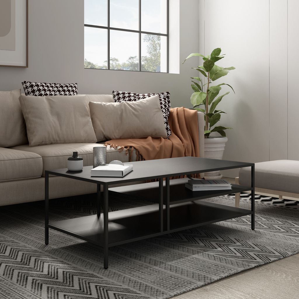 Couchtisch ’Kumlinge’ Metall 40x110x55 cm Schwarz Produktbild 