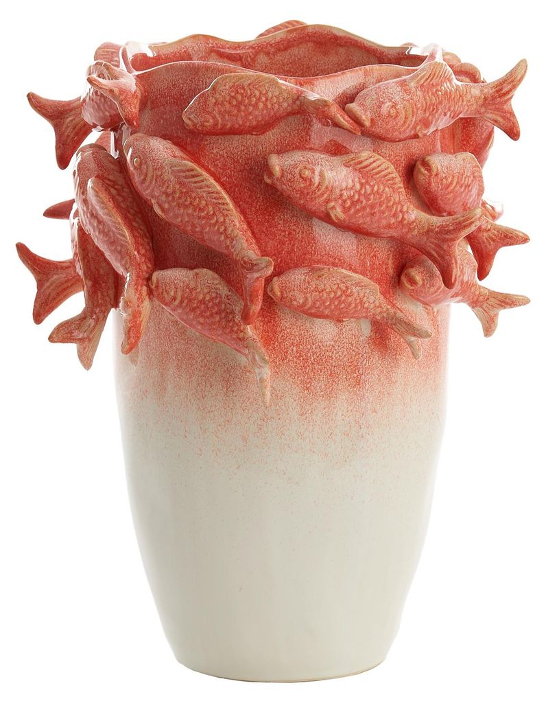Light & Living FISH Vase Keramik Koralle Creme 29x28x36,5 cm