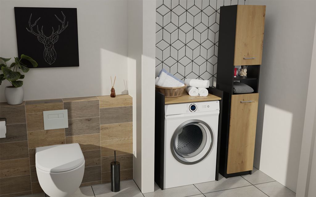 Waschmaschinenschrank Pola NP ANTRACITE ARTISAN Produktbild 5