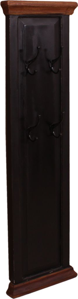 SIT Möbel Wandgarderobe | 4 Doppel-Haken | Mangoholz mit MDF | schwarz mit honigfarben abgesetzt | B 35 x T 8 x H 110 cm | 05863-11 | Serie CORSICA