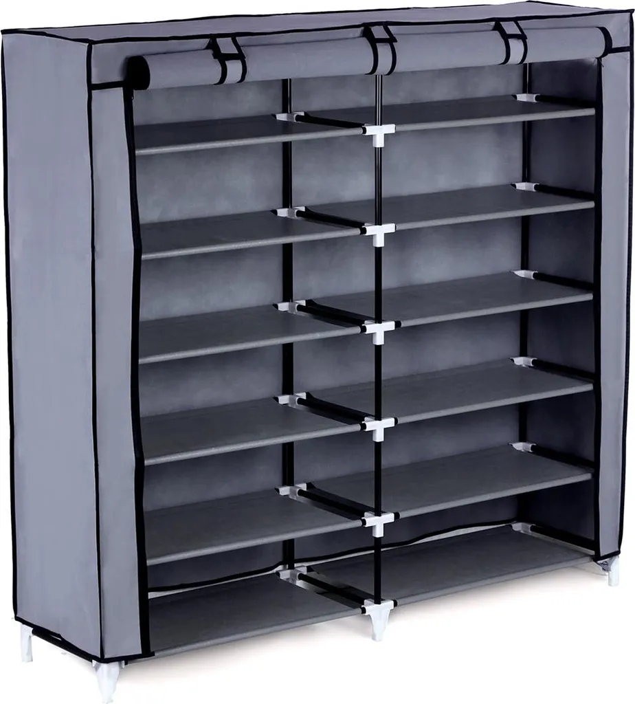 Armoire à chaussures grise gain de place pour entrée et couloir 115cm