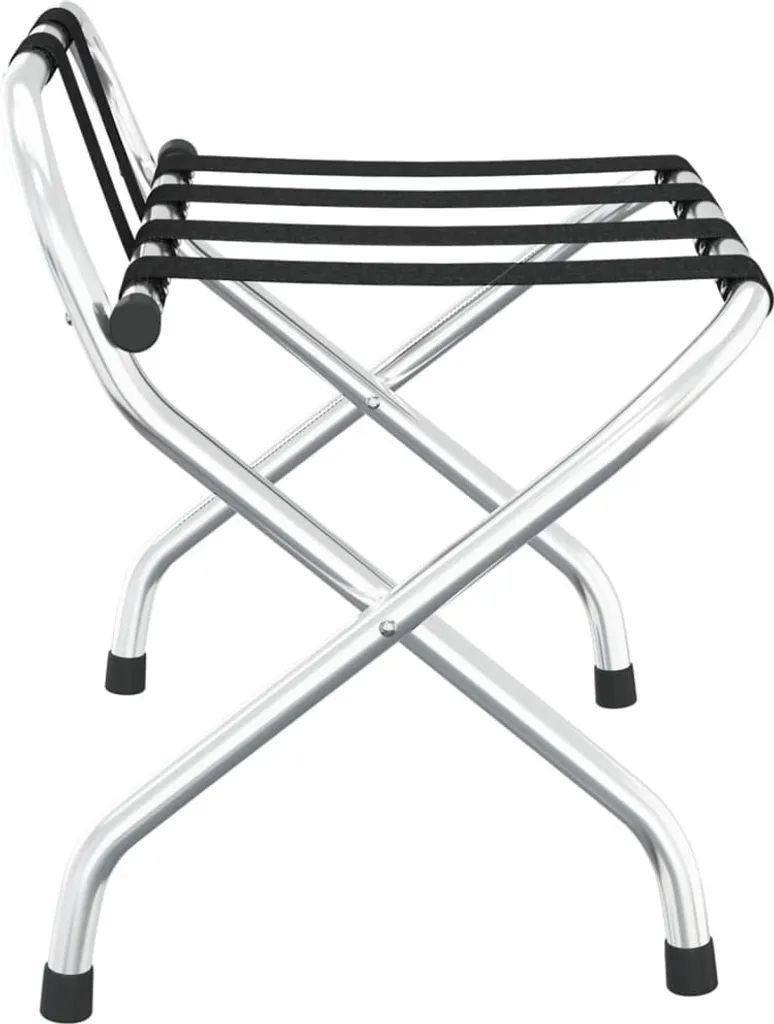 Support de valise professionnel argenté pliable avec dossier 56cm