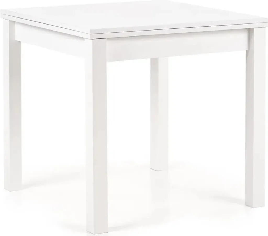 Table de repas carrée extensible Gracjan coloris blanc et bois clair