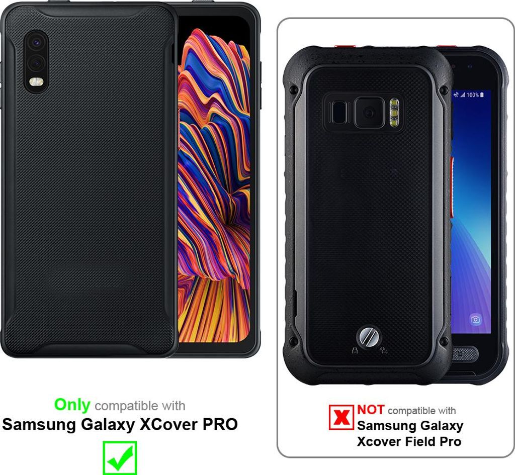 Cadorabo Handykette für Samsung Galaxy XCover PRO in GELB - GRAU - Handy Hülle mit Verstellbaren Band Kordel zum Umhängen