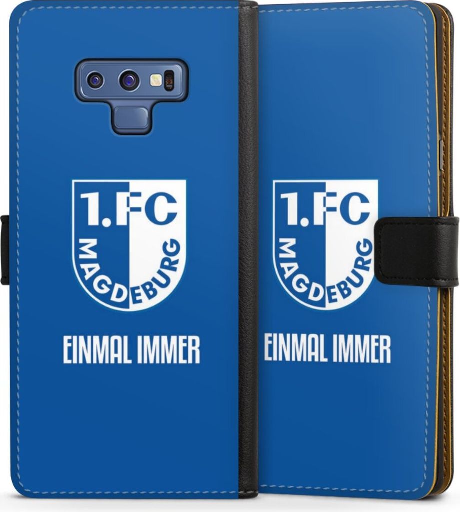 DeinDesign Klapphülle für Samsung Galaxy Note 9 Handytasche Lederhülle Tasche Offizielles Lizenzprodukt Wappen 1. FC Magdeburg